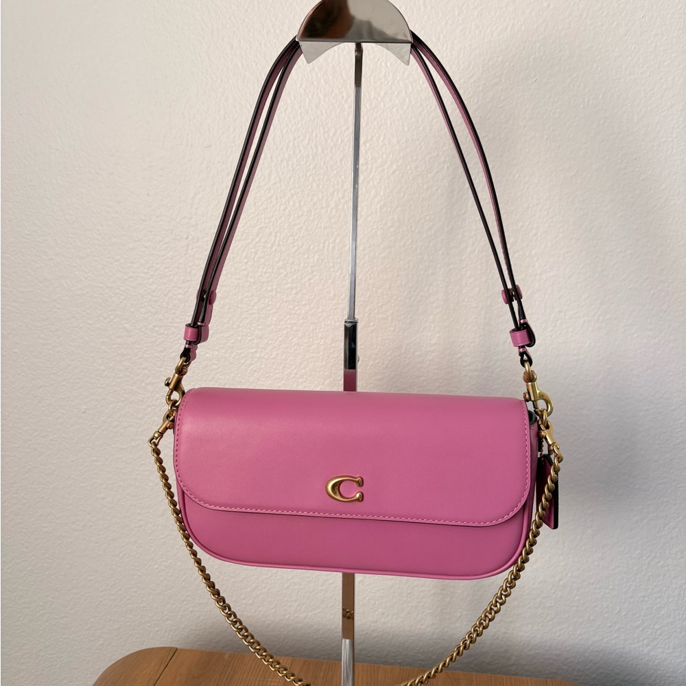 Coach Pink Crossbody Bag with Gold Chain
